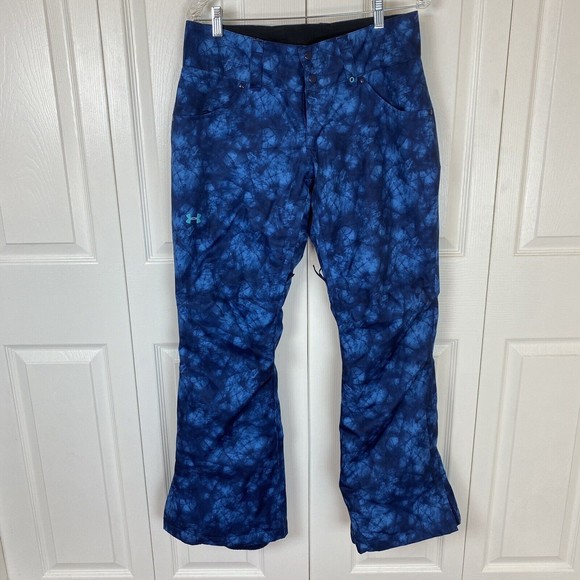 Under Armour Size M Skii Snowboard Pants Blue Tie Dye Coldgear Infrared - Picture 1 of 8